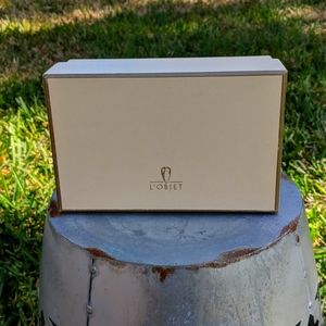 L'Objet Gold Braid Salt Pepper Shakers NIB